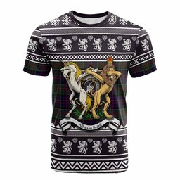 ScotsTee Shop MacDonald (McDonald) of Clanranald Clan Tartan Crest Christmas Cotton T-shirt Coat of Arms Funny Style