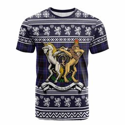 ScotsTee Shop Dunlop Clan Tartan Crest Christmas Cotton T-shirt Coat of Arms Funny Style