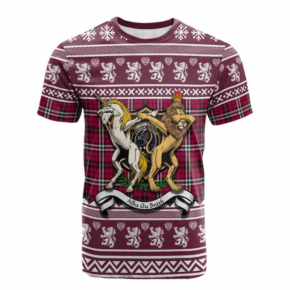 ScotsTee Shop Little Clan Tartan Crest Christmas Cotton T-shirt Coat of Arms Funny Style