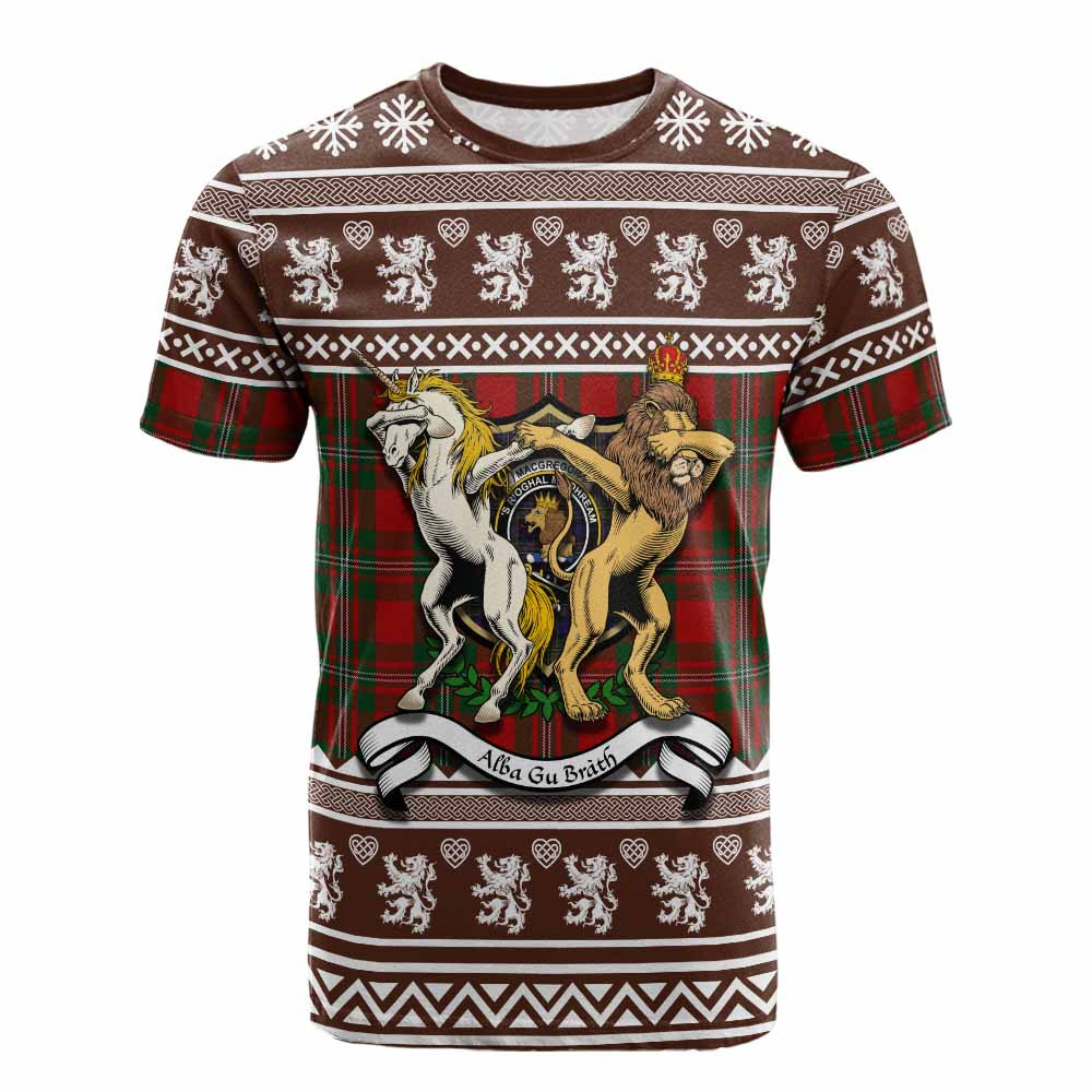 ScotsTee Shop MacGregor (McGregor) Clan Tartan Crest Christmas Cotton T-shirt Coat of Arms Funny Style