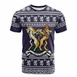 ScotsTee Shop Elliot Clan Tartan Crest Christmas Cotton T-shirt Coat of Arms Funny Style