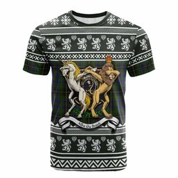 ScotsTee Shop MacInnes (McInnes) Clan Tartan Crest Christmas Cotton T-shirt Coat of Arms Funny Style
