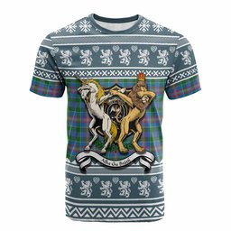 ScotsTee Shop Ralston Clan Tartan Crest Christmas Cotton T-shirt Coat of Arms Funny Style