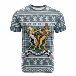 ScotsTee Shop Thompson (Thomson) Clan Tartan Crest Christmas Cotton T-shirt Coat of Arms Funny Style