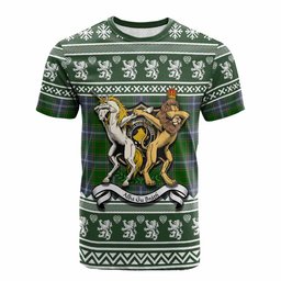 ScotsTee Shop Pringle Clan Tartan Crest Christmas Cotton T-shirt Coat of Arms Funny Style