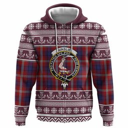 ScotsTee Shop Scottish Ainslie Clan Tartan Christmas Ugly Hoodie Family Crest