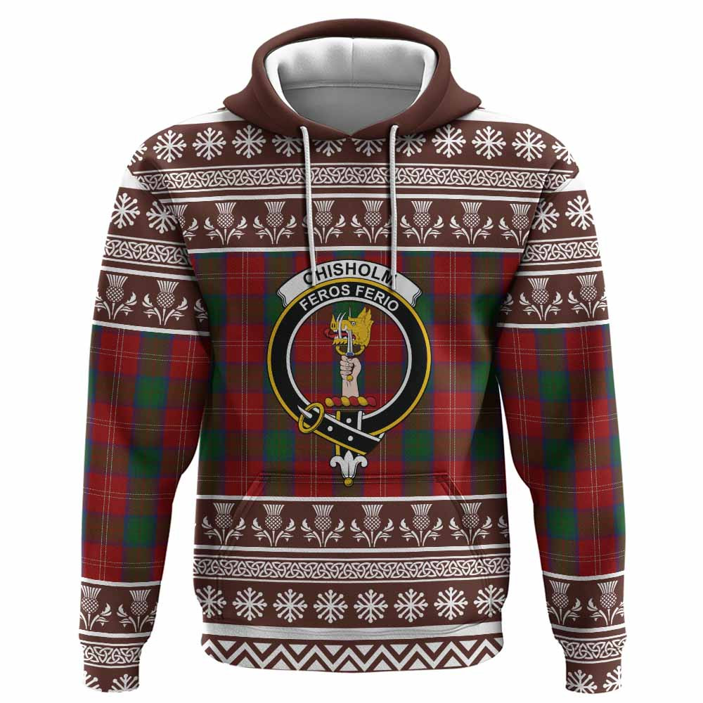 ScotsTee Shop Scottish Chisholm Clan Tartan Christmas Ugly Hoodie Family Crest