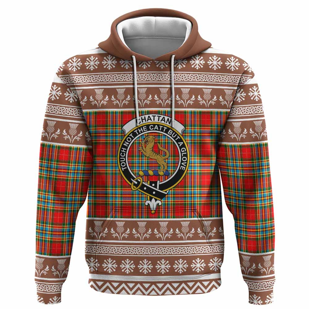 ScotsTee Shop Scottish Chattan Clan Tartan Christmas Ugly Hoodie Family Crest