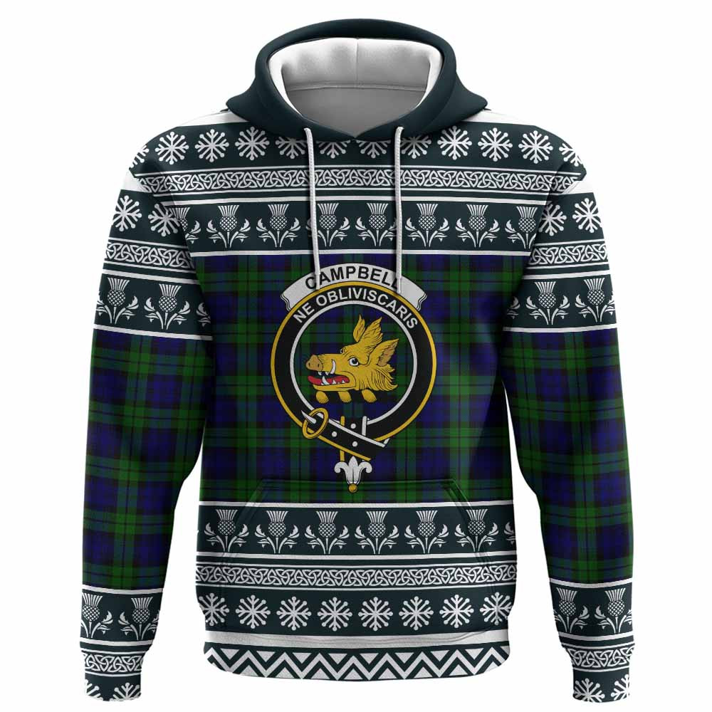 ScotsTee Shop Scottish Campbell Clan Tartan Christmas Ugly Hoodie Family Crest