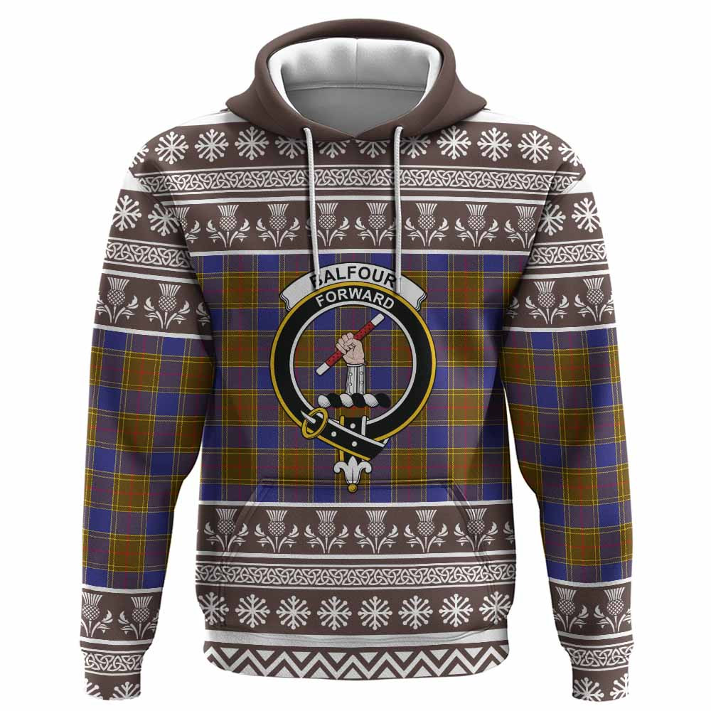 ScotsTee Shop Scottish Balfour Clan Tartan Christmas Ugly Hoodie Family Crest