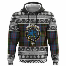 ScotsTee Shop Scottish Bowie Clan Tartan Christmas Ugly Hoodie Family Crest