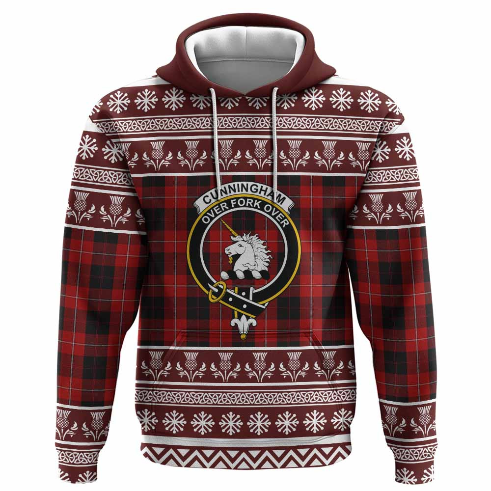 ScotsTee Shop Scottish Cunningham Clan Tartan Christmas Ugly Hoodie Family Crest
