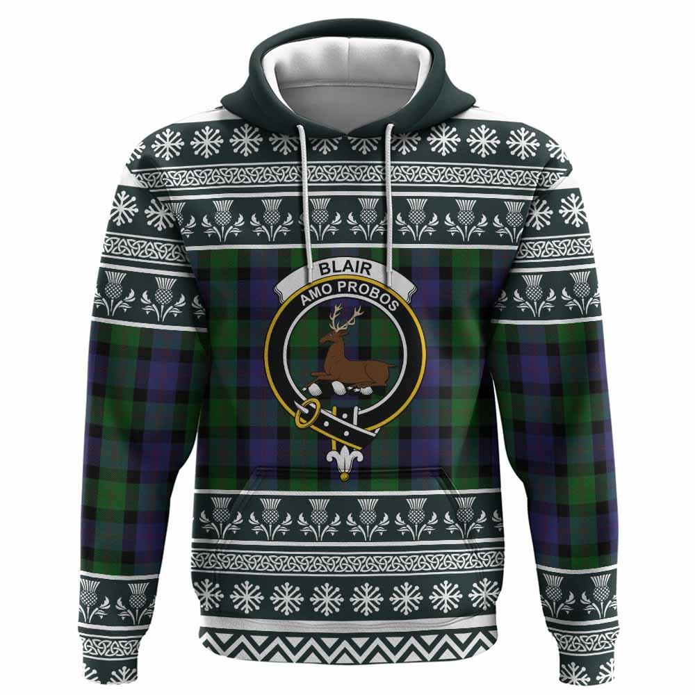 ScotsTee Shop Scottish Blair Clan Tartan Christmas Ugly Hoodie Family Crest