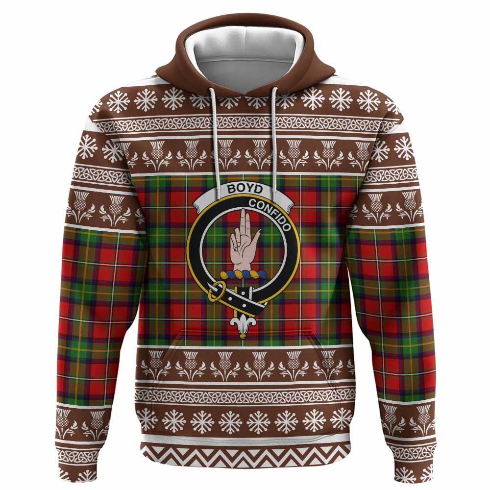 ScotsTee Shop Scottish Boyd Clan Tartan Christmas Ugly Hoodie Family Crest