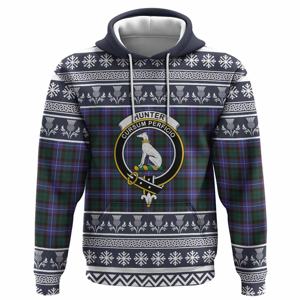 ScotsTee Shop Scottish Hunter (Hunterston) Clan Tartan Christmas Ugly Hoodie Family Crest