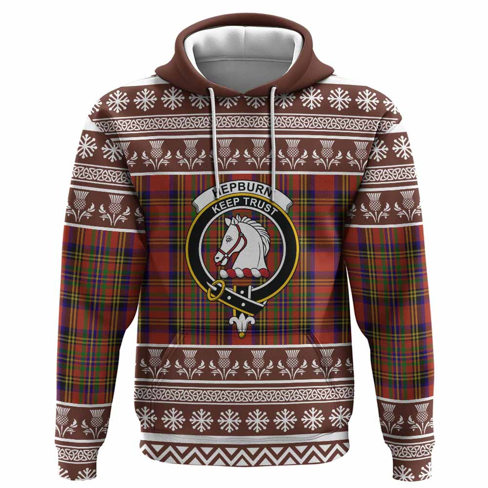 ScotsTee Shop Scottish Hepburn Clan Tartan Christmas Ugly Hoodie Family Crest