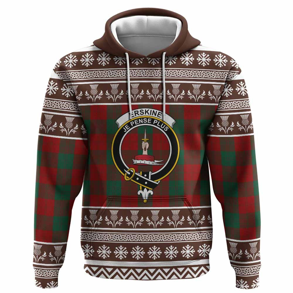ScotsTee Shop Scottish Erskine Clan Tartan Christmas Ugly Hoodie Family Crest