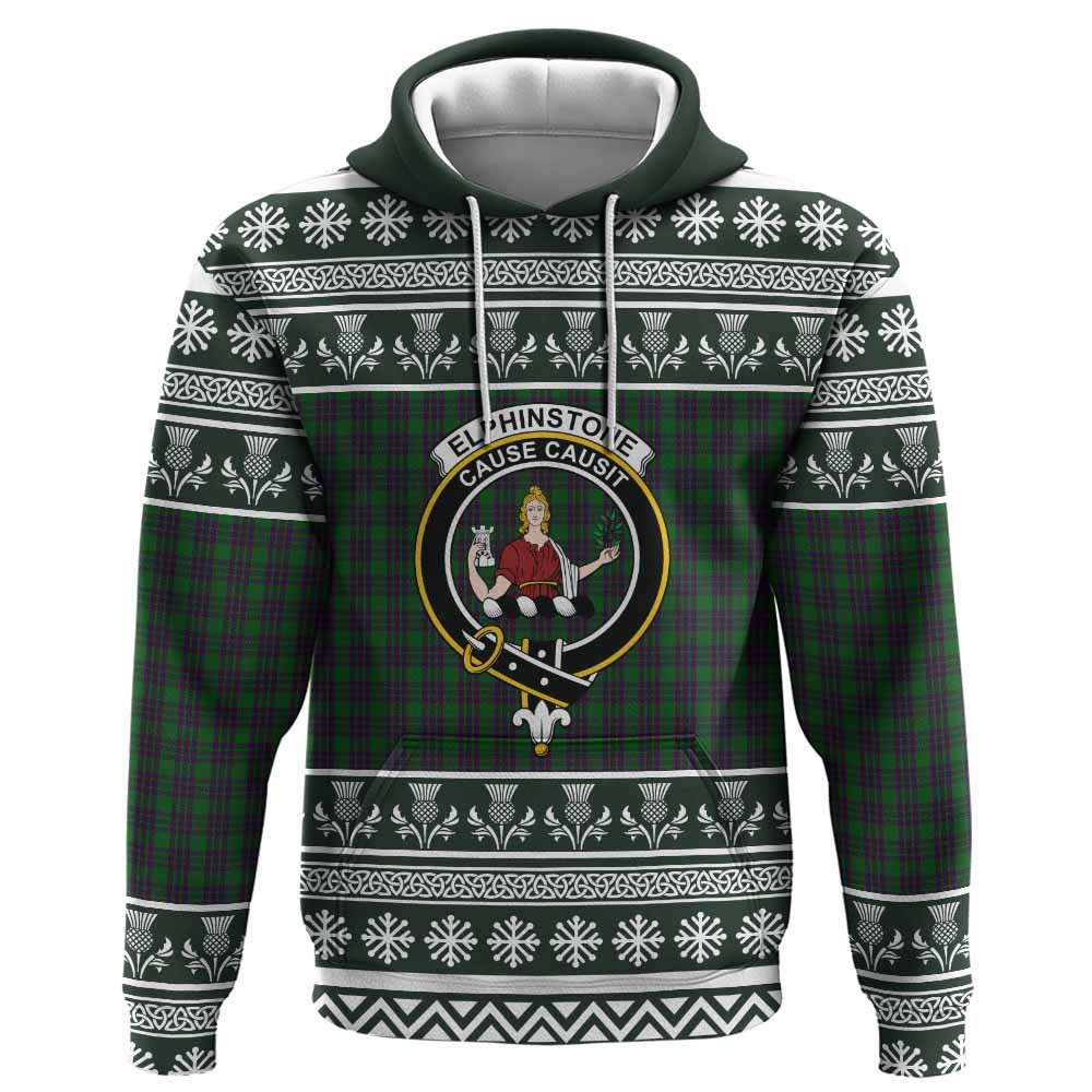 ScotsTee Shop Scottish Elphinstone Clan Tartan Christmas Ugly Hoodie Family Crest