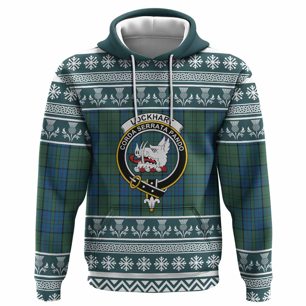 ScotsTee Shop Scottish Lockhart Clan Tartan Christmas Ugly Hoodie Family Crest
