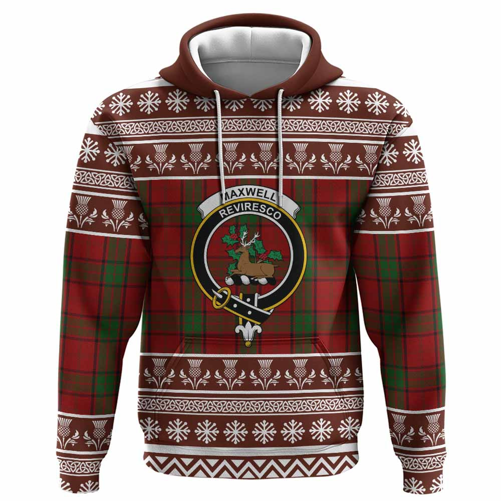 ScotsTee Shop Scottish Maxwell Clan Tartan Christmas Ugly Hoodie Family Crest