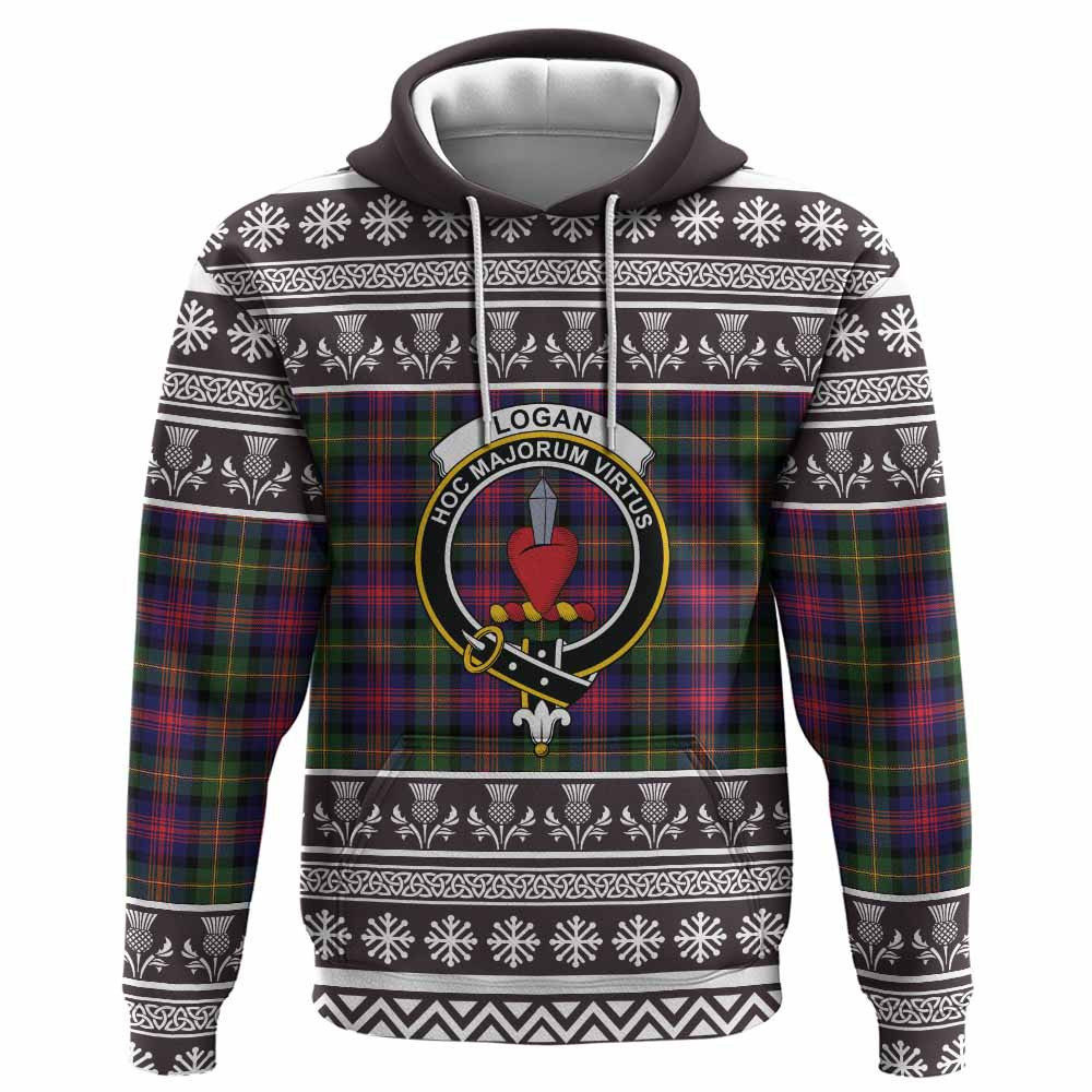 ScotsTee Shop Scottish Logan Clan Tartan Christmas Ugly Hoodie Family Crest