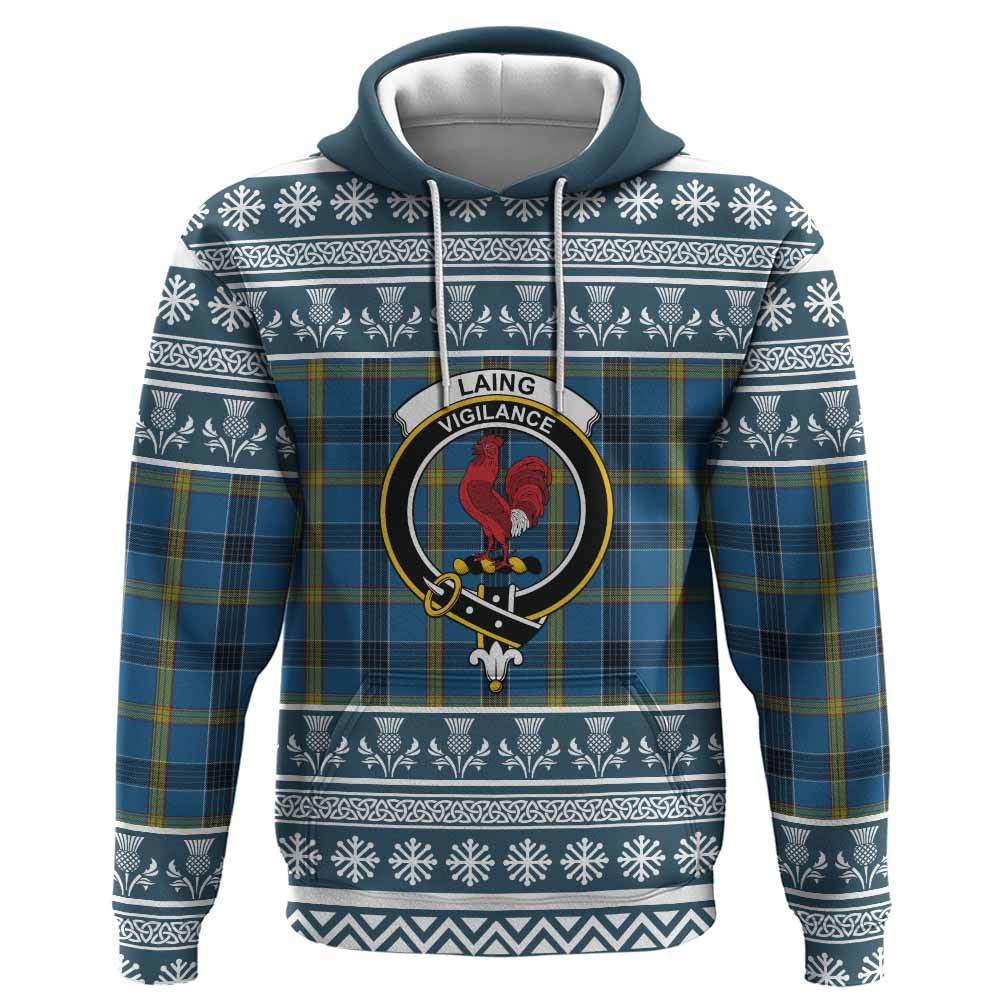 ScotsTee Shop Scottish Laing Clan Tartan Christmas Ugly Hoodie Family Crest