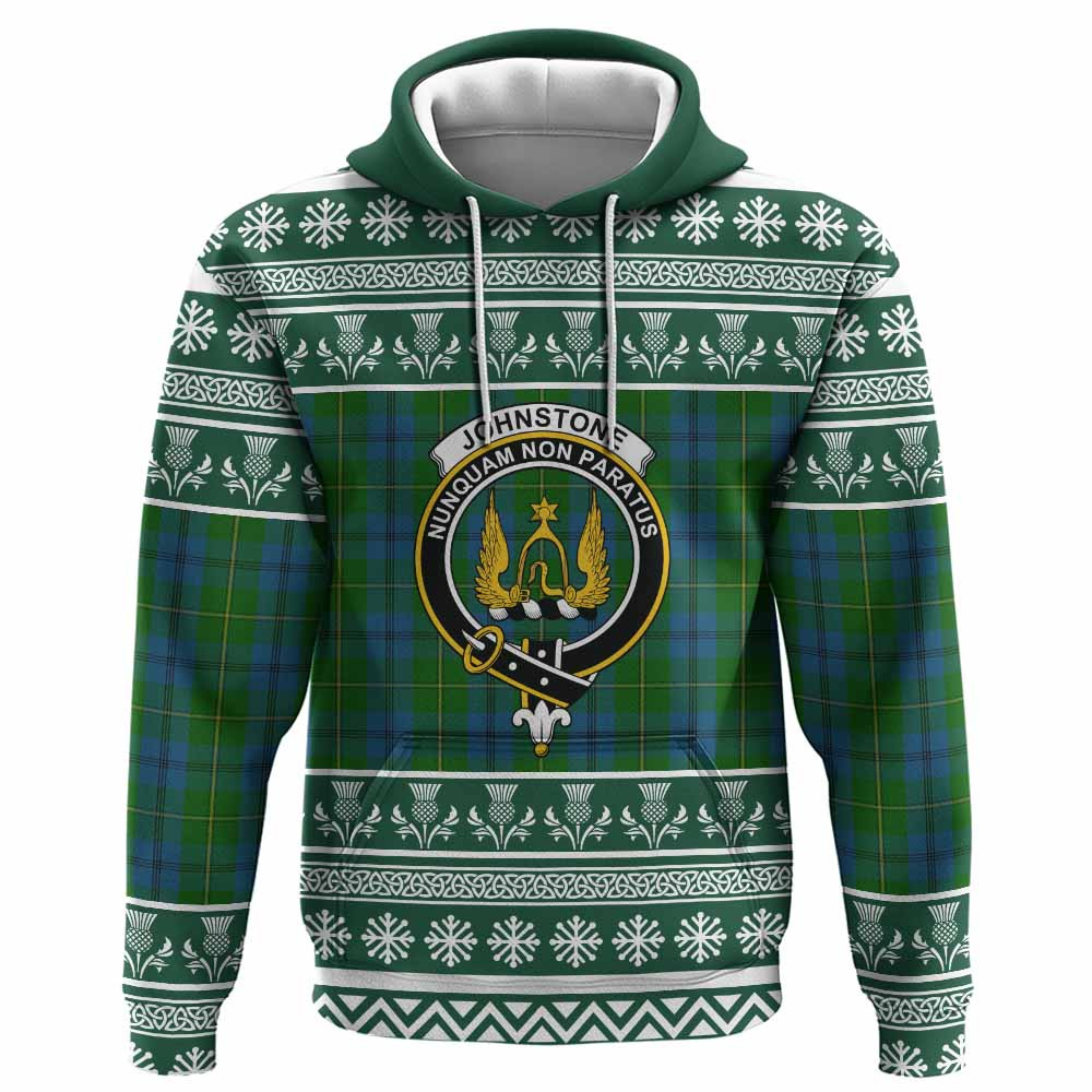 ScotsTee Shop Scottish Johnstone (Johnston) Clan Tartan Christmas Ugly Hoodie Family Crest