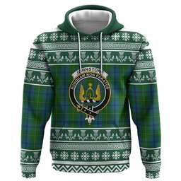 ScotsTee Shop Scottish Johnstone (Johnston) Clan Tartan Christmas Ugly Hoodie Family Crest
