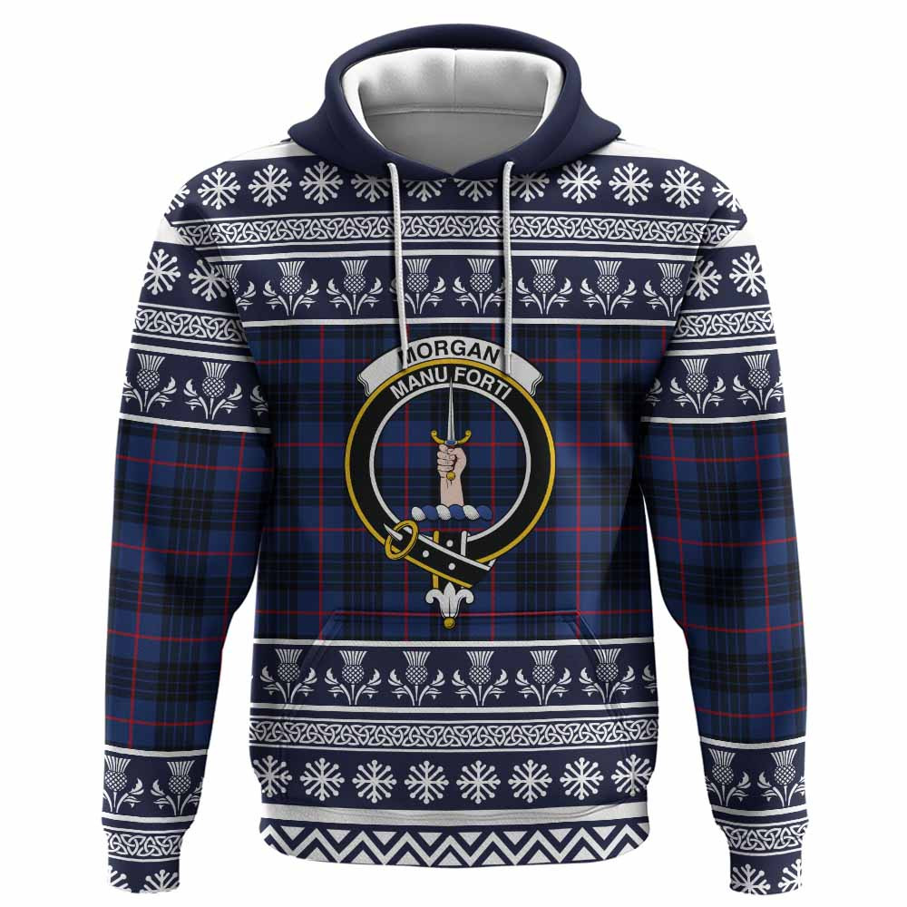 ScotsTee Shop Scottish Morgan Clan Tartan Christmas Ugly Hoodie Family Crest