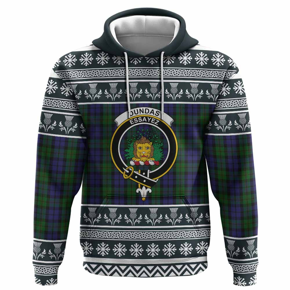 ScotsTee Shop Scottish Dundas Clan Tartan Christmas Ugly Hoodie Family Crest