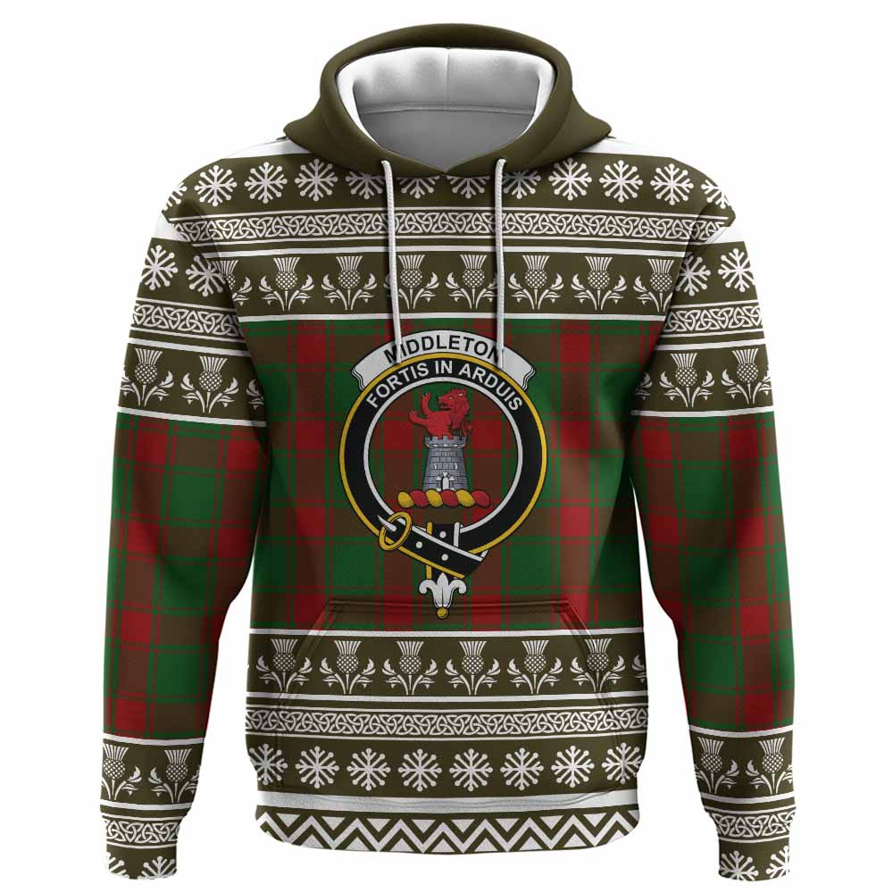 ScotsTee Shop Scottish Middleton Clan Tartan Christmas Ugly Hoodie Family Crest