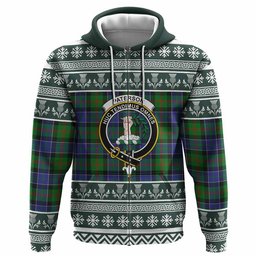 ScotsTee Shop Scottish Paterson Clan Tartan Christmas Ugly Hoodie Family Crest