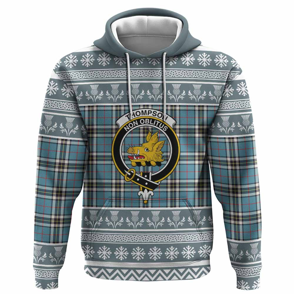 ScotsTee Shop Scottish Thompson (Thomson) Clan Tartan Christmas Ugly Hoodie Family Crest