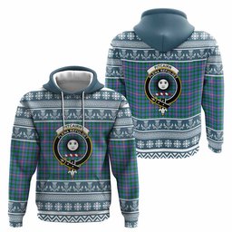 ScotsTee Shop Scottish Pitcairn Clan Tartan Christmas Ugly Hoodie Family Crest