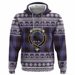 ScotsTee Shop Scottish Rutherford Clan Tartan Christmas Ugly Hoodie Family Crest
