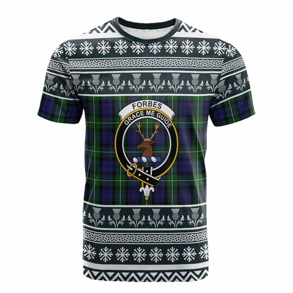 ScotsTee Shop Scottish Forbes Clan Tartan Christmas Ugly T-shirt Family Crest