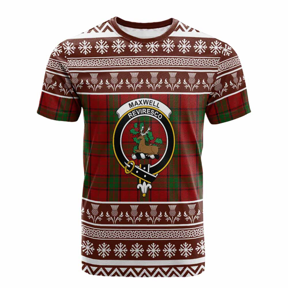 ScotsTee Shop Scottish Maxwell Clan Tartan Christmas Ugly T-shirt Family Crest