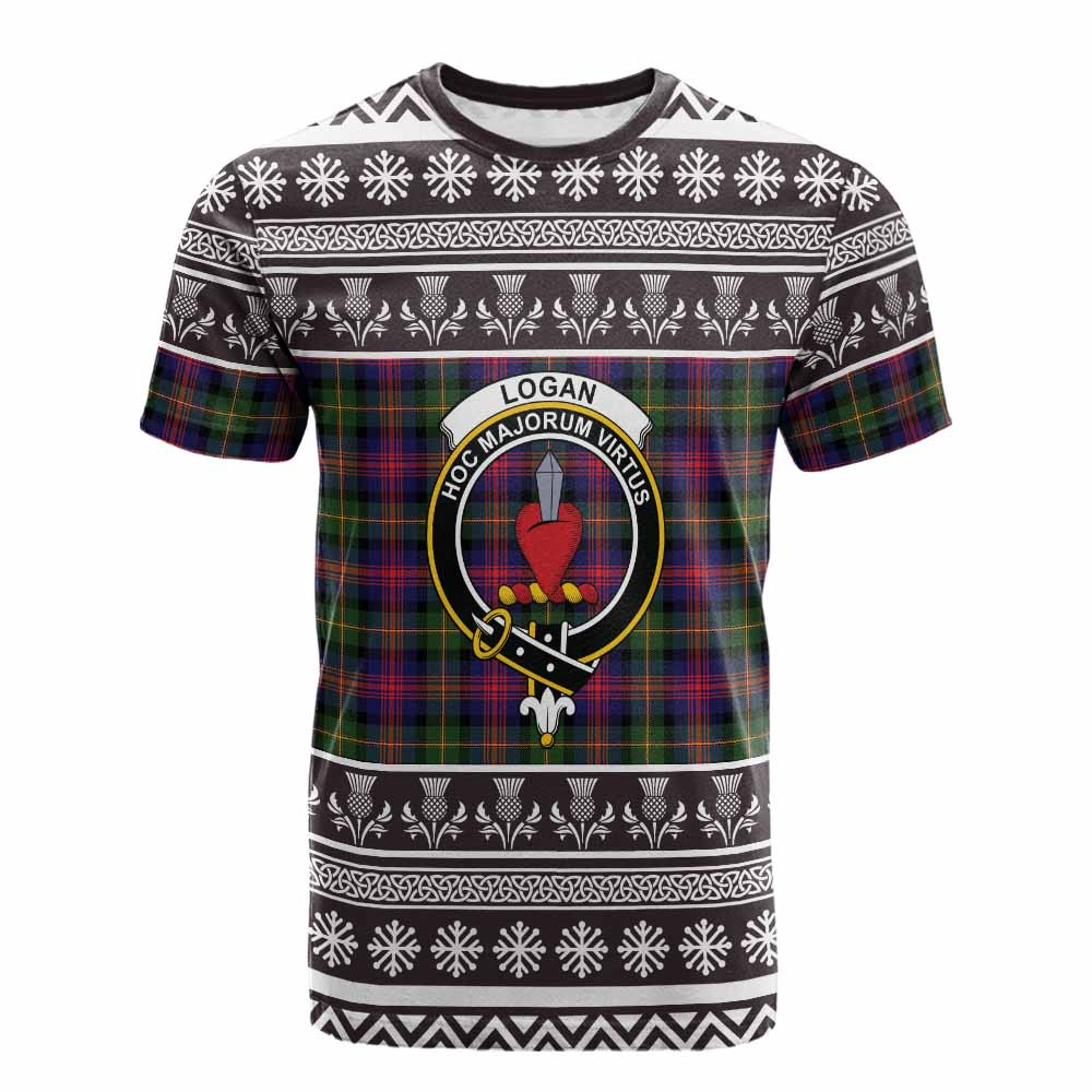 ScotsTee Shop Scottish Logan Clan Tartan Christmas Ugly T-shirt Family Crest