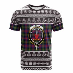 ScotsTee Shop Scottish Logan Clan Tartan Christmas Ugly T-shirt Family Crest
