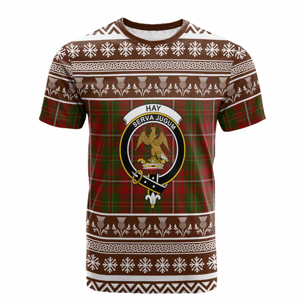 ScotsTee Shop Scottish Hay Clan Tartan Christmas Ugly T-shirt Family Crest
