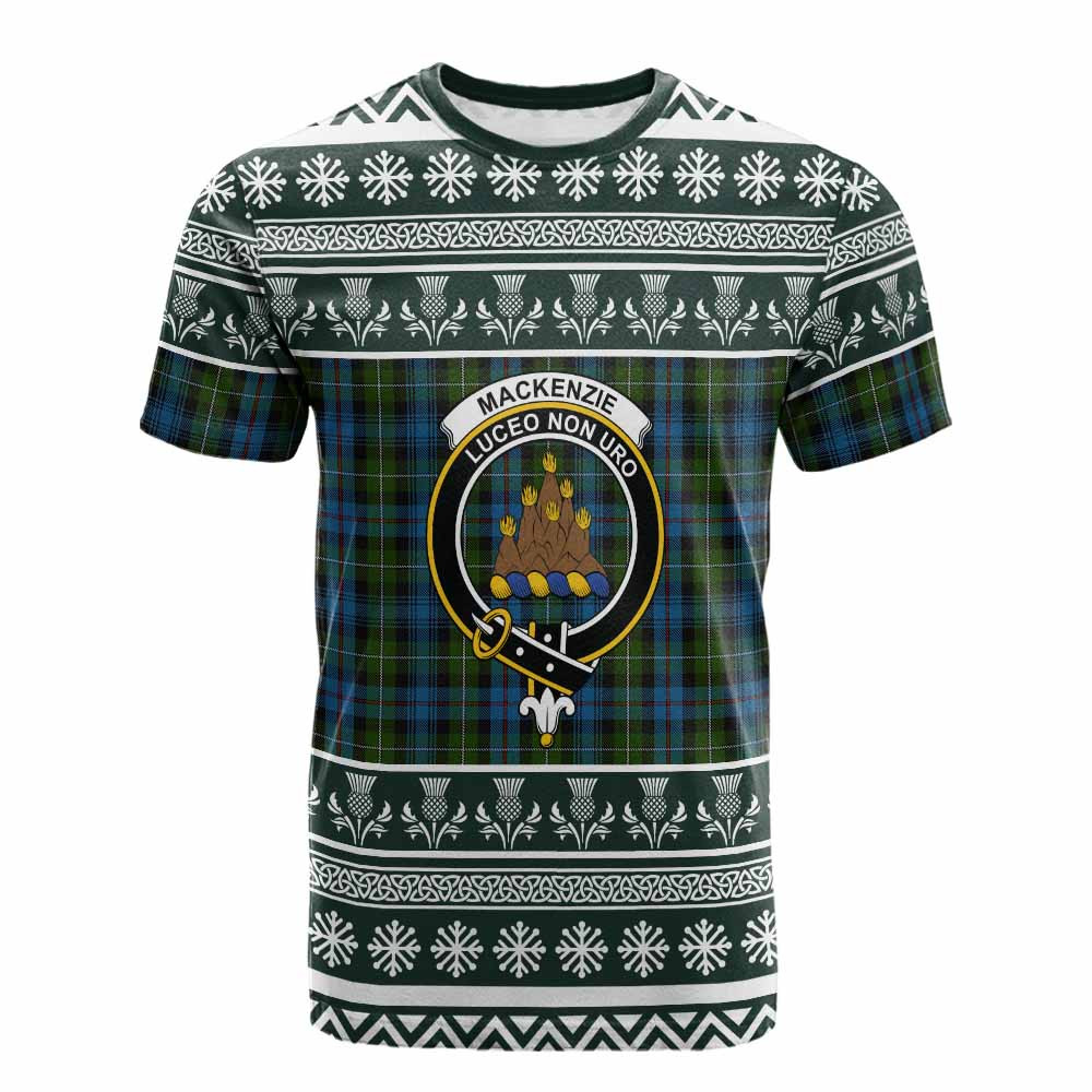 ScotsTee Shop Scottish Mackenzie (Mckenzie) Clan Tartan Christmas Ugly T-shirt Family Crest