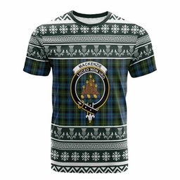 ScotsTee Shop Scottish Mackenzie (Mckenzie) Clan Tartan Christmas Ugly T-shirt Family Crest
