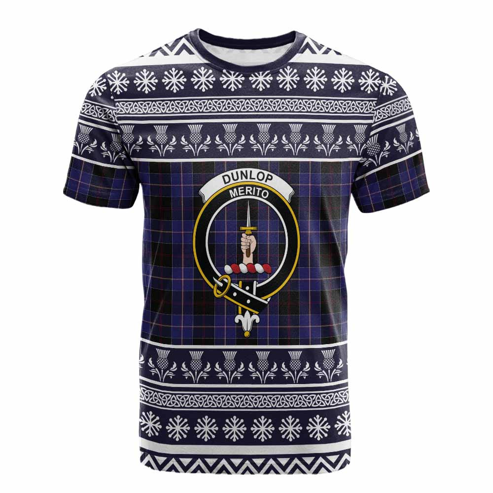 ScotsTee Shop Scottish Dunlop Clan Tartan Christmas Ugly T-shirt Family Crest