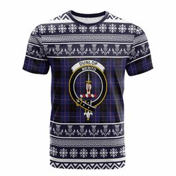 ScotsTee Shop Scottish Dunlop Clan Tartan Christmas Ugly T-shirt Family Crest
