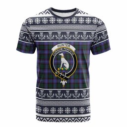 ScotsTee Shop Scottish Hunter (Hunterston) Clan Tartan Christmas Ugly T-shirt Family Crest
