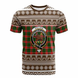 ScotsTee Shop Scottish Pollock Clan Tartan Christmas Ugly T-shirt Family Crest