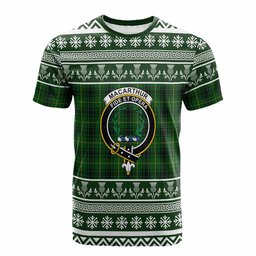 ScotsTee Shop Scottish MacArthur (McArthur) Clan Tartan Christmas Ugly T-shirt Family Crest