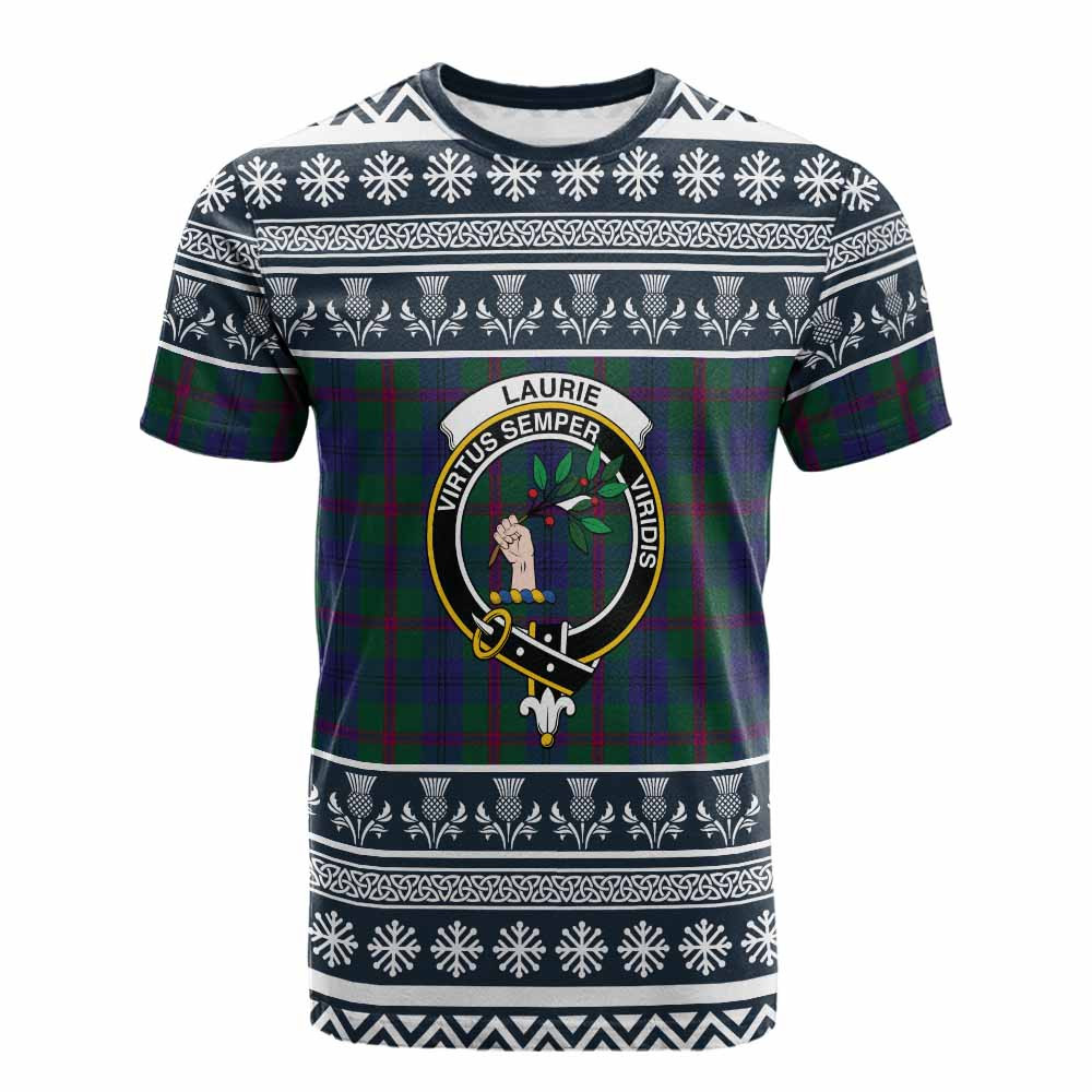 ScotsTee Shop Scottish Laurie Clan Tartan Christmas Ugly T-shirt Family Crest