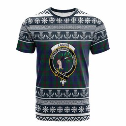 ScotsTee Shop Scottish Laurie Clan Tartan Christmas Ugly T-shirt Family Crest