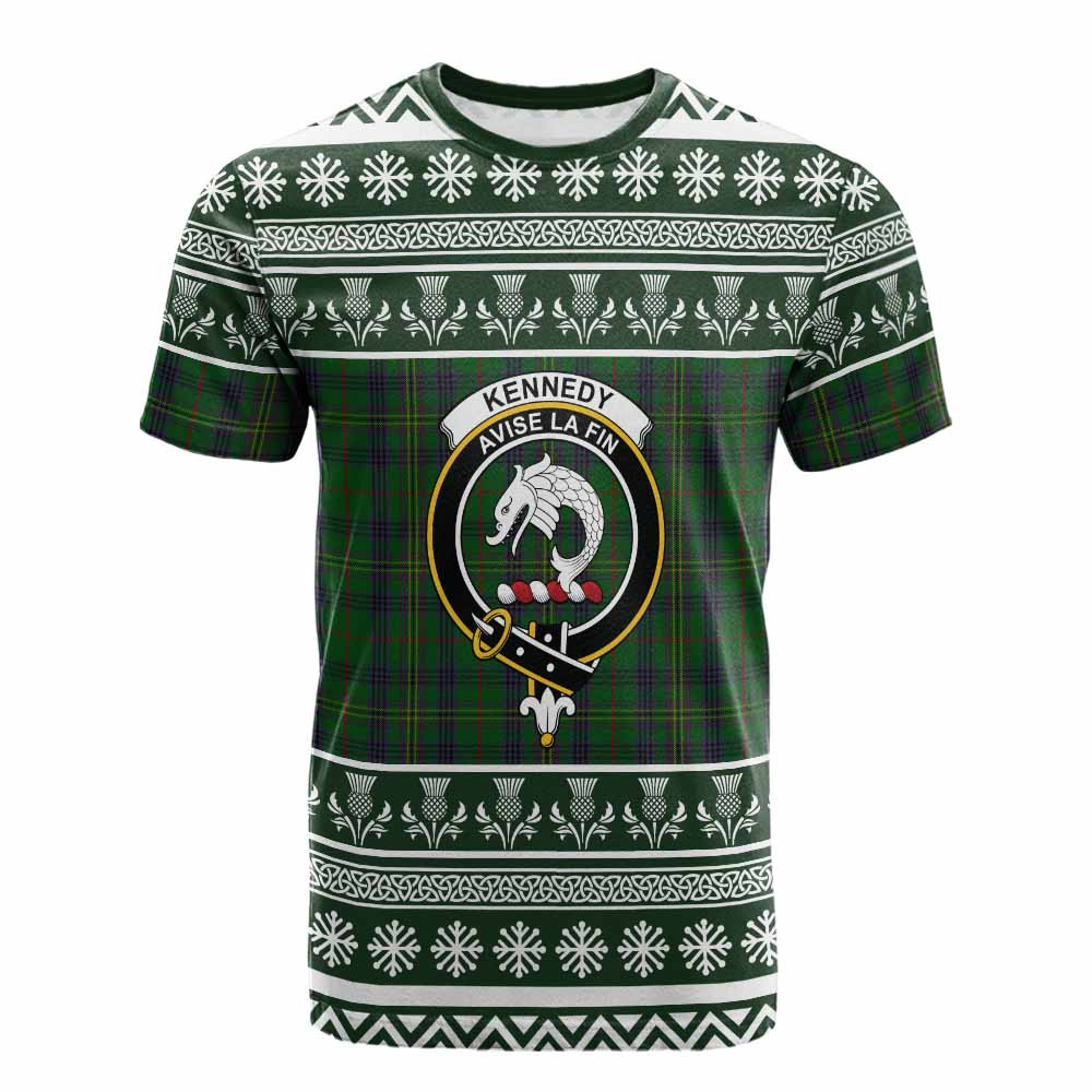ScotsTee Shop Scottish Kennedy Clan Tartan Christmas Ugly T-shirt Family Crest